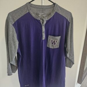 Nike Purple and Gray Henley Shirt